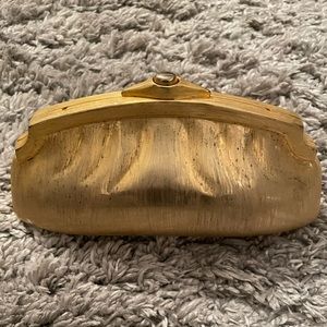 Vintage, Judith Leiber gold purse , in gold plated metal in great condition!